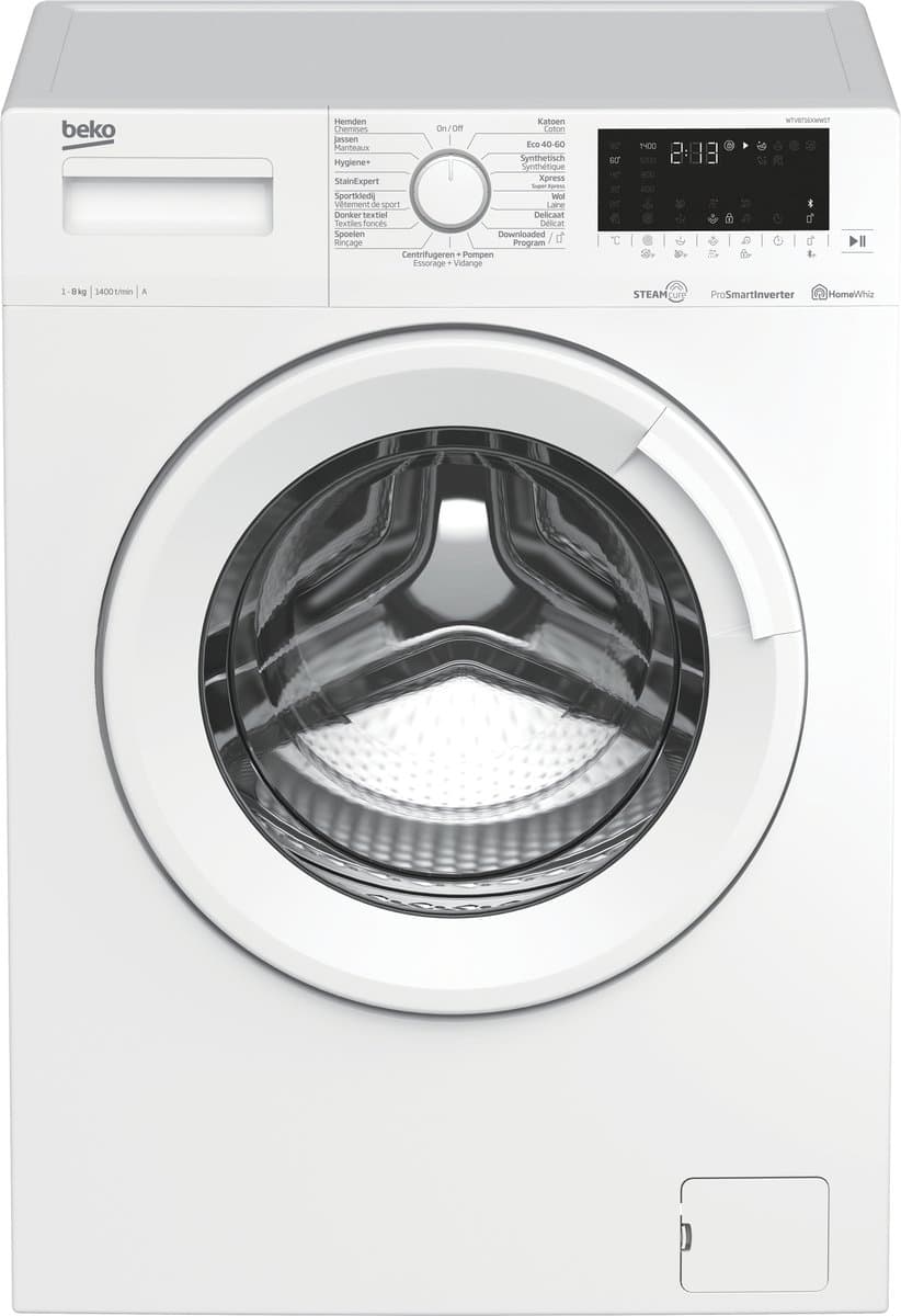 Beko WTV8716XWWST - SteamCure - 8 kg wasmachine