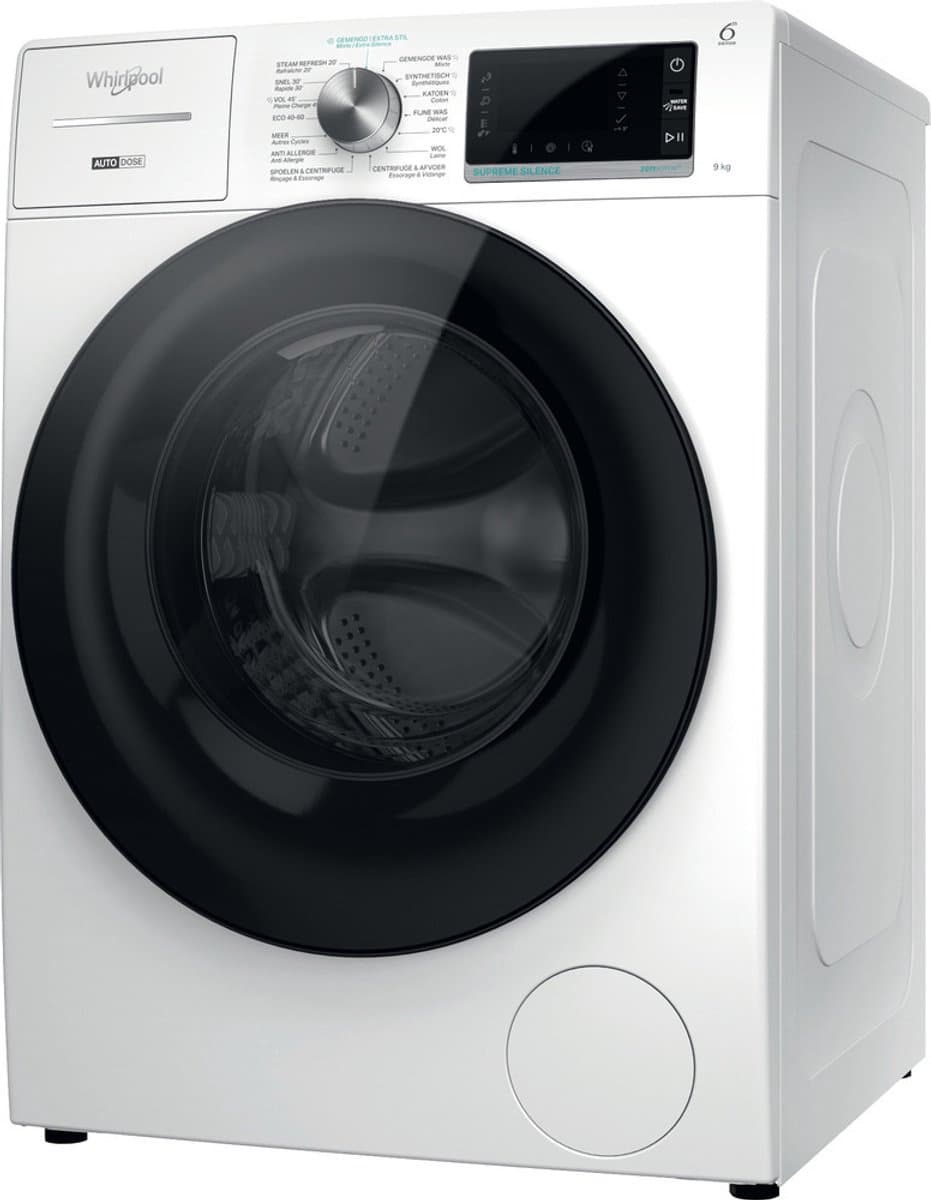 Whirlpool W8 W946WB BE wasmachine Voorlader 9 kg 1351 RPM Wit