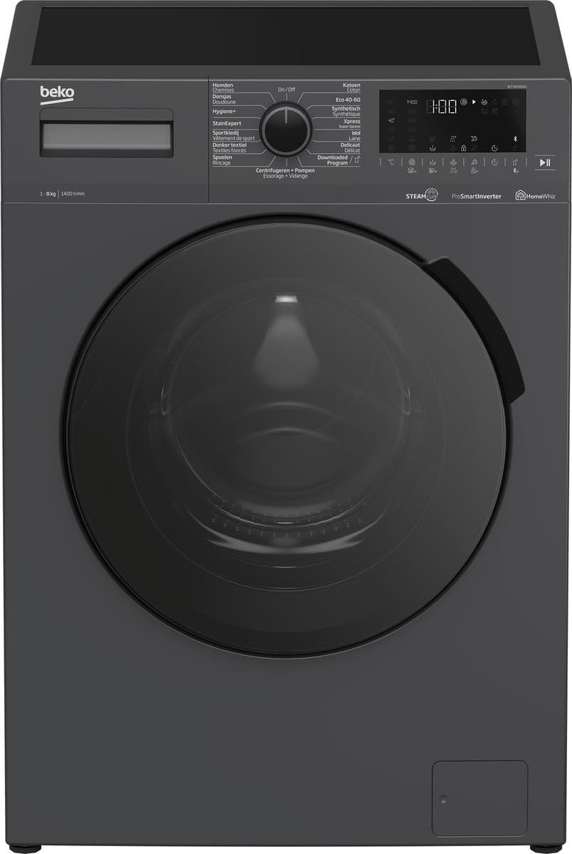 Beko WTV8740A1 - SteamCure™ - Wasmachine - Antraciet