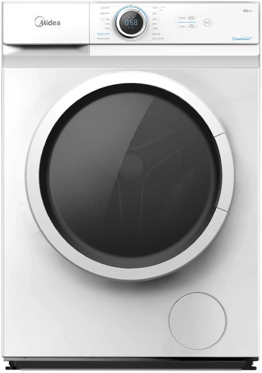 Midea MF100W70BA/W-HR - Wasmachine - Vrijstaand - 1400 rpm - 72 dB - 7 kg nominale capaciteit - Wit - Voorlader - A label - 45 l Waterverbruik (per cyclus, programma eco 40-60)