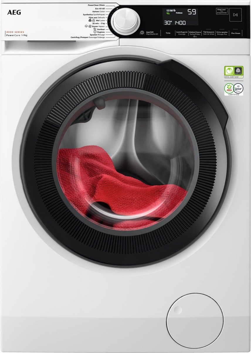 AEG LR8594BN4 8000 serie PowerCare - Wasmachine - Energielabel A - 1400 toeren - 9 kg - NL/FR