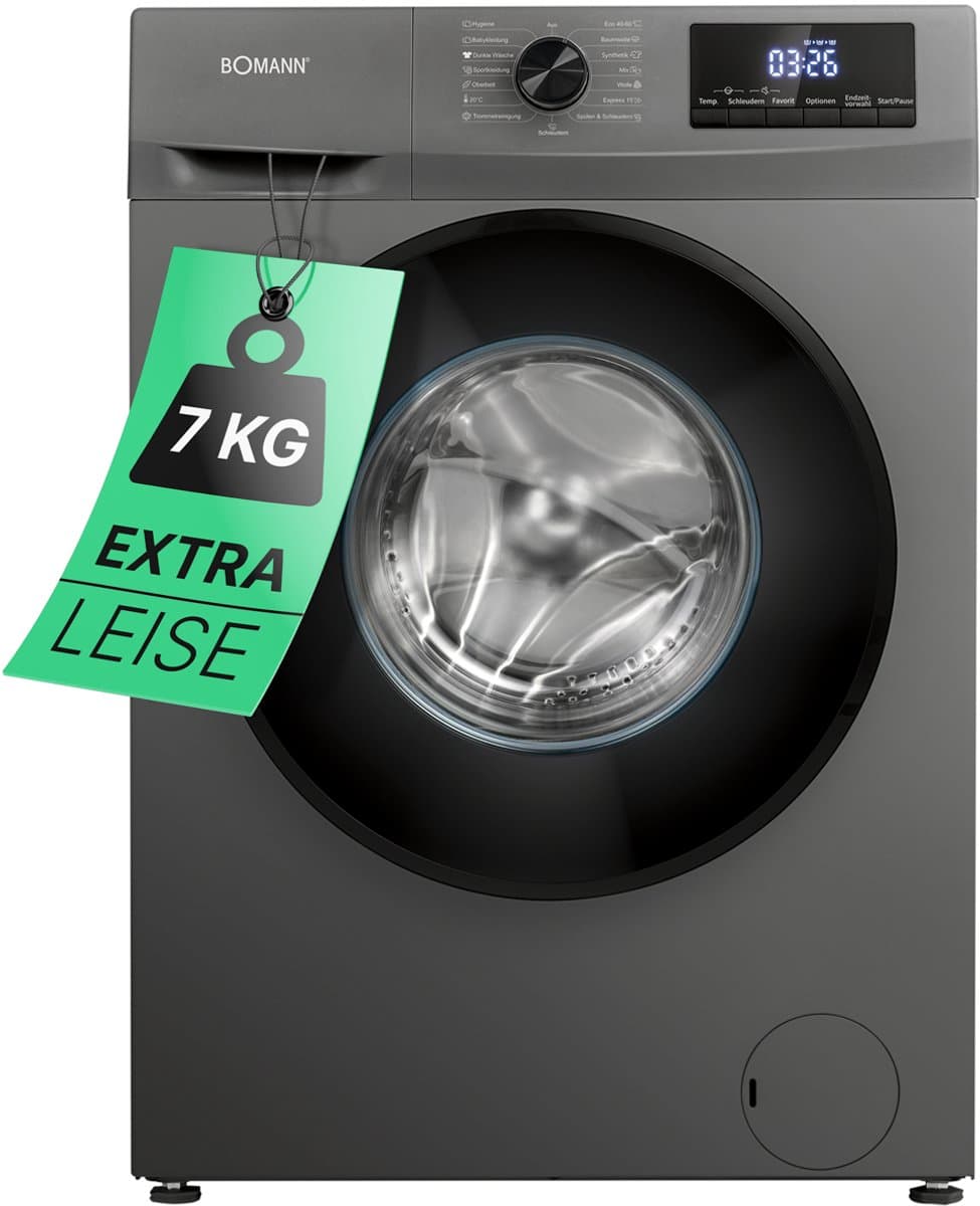Bomann WA 7175 T Wasmachine - 7KG - 1400 toeren - 15 programma's - Stoomfunctie - Energieklasse A - 10 jaar motorgarantie
