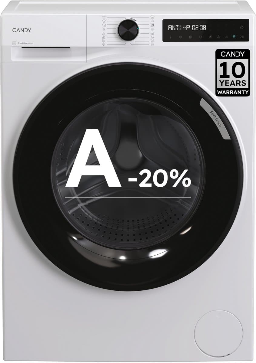 Candy BR 413BL8-S - Wasmachine - 13kg - A-20% - Extra Stil (72dB) - Soft Drum - 16 programma’s - Getest om 20 jaar mee te gaan - 10 jaar garantie op onderdelen