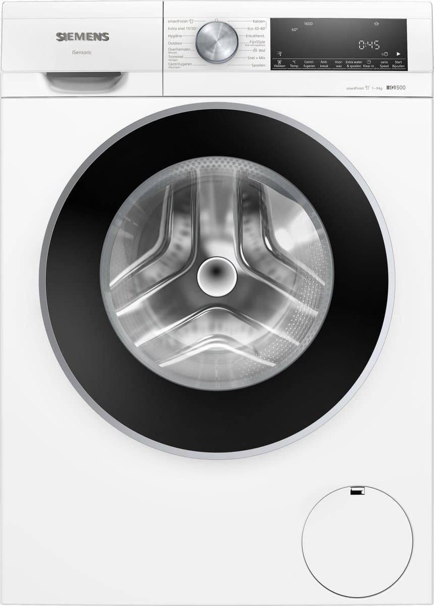 Siemens WG46G2ZCNL - iQ500 - Wasmachine - Wasmachine met stoom - 9 kg - 1600 rpm - Energielabel A - SmartFinish: vermindert kreukels tot 50% - speedPack L: Kortere wasprogramma’s of snelle was