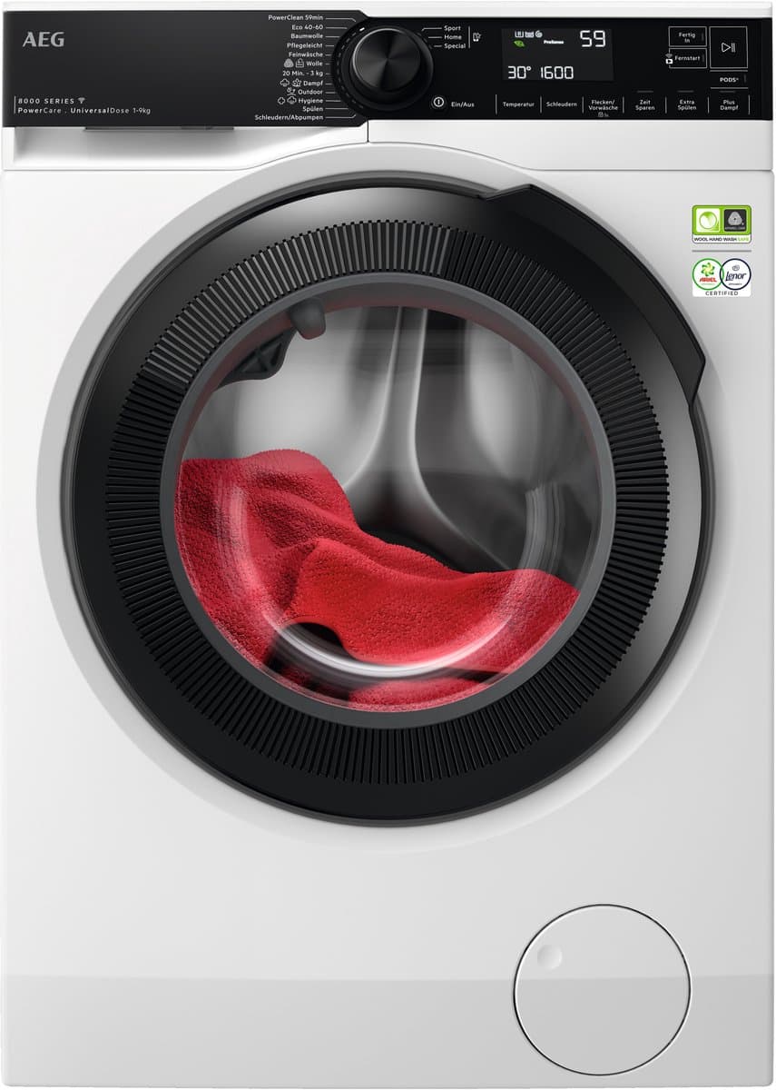 AEG LR9W80600 wasmachine 10 kg 9000 serie | Taal display Duits