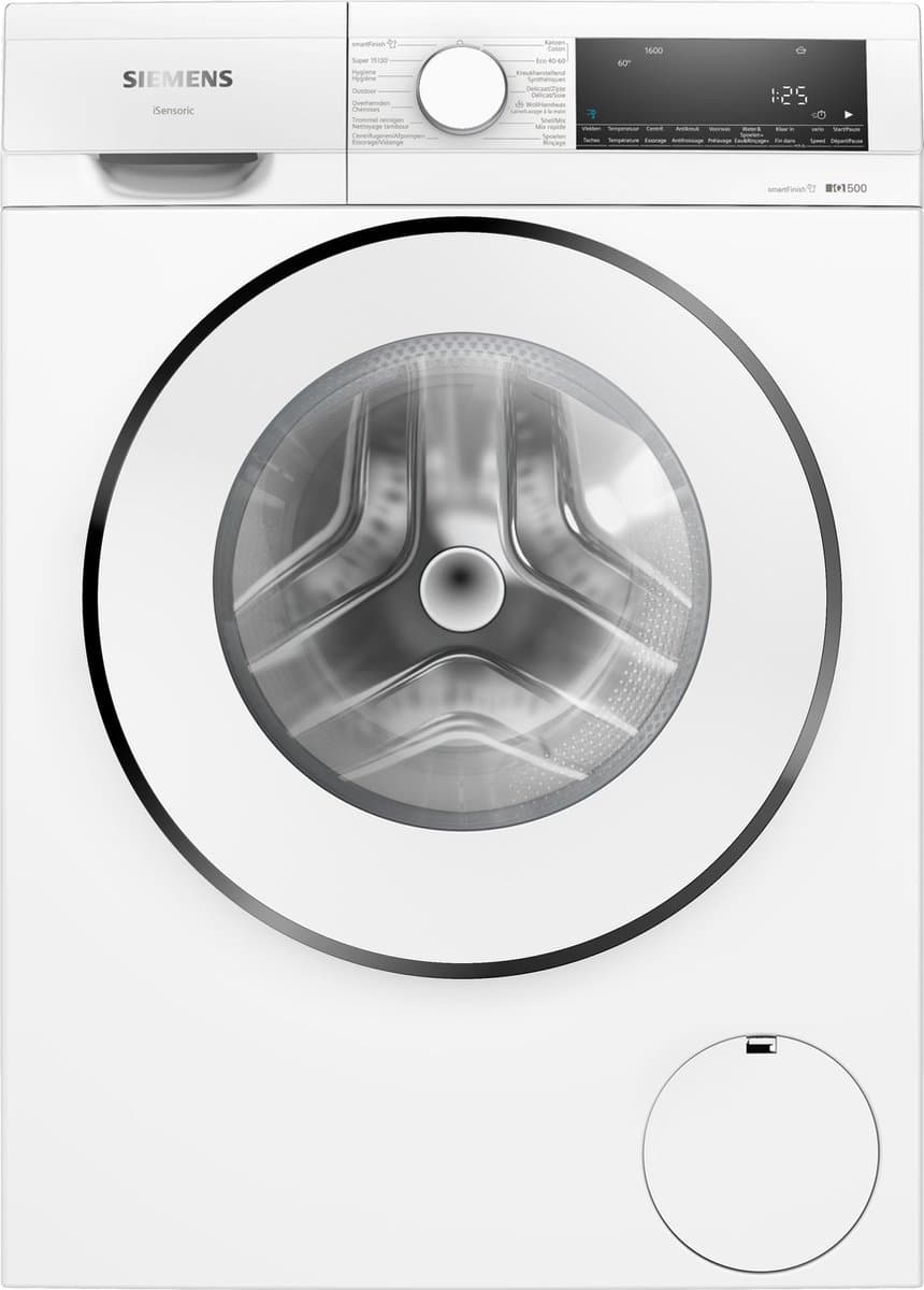 Siemens WG46G2Z0FG - iQ500 - Wasmachine met stoom - 9 kg - 1600 rpm - Energielabel A - smartFinish: vermindert kreukels tot 50% - speedPack L: verkort wasprogramma's met varioSpeedNL/FR display