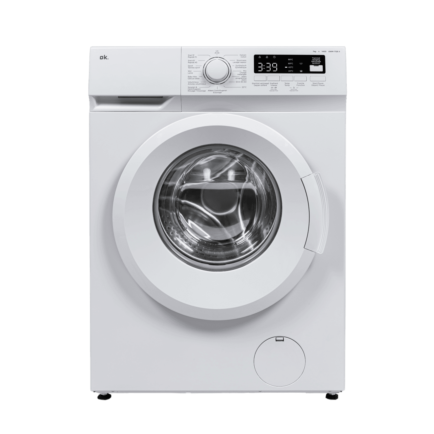 OK. WM 7126 - Wasmachine Voorlader - 7 kg - 1400 rpm - 76 dB