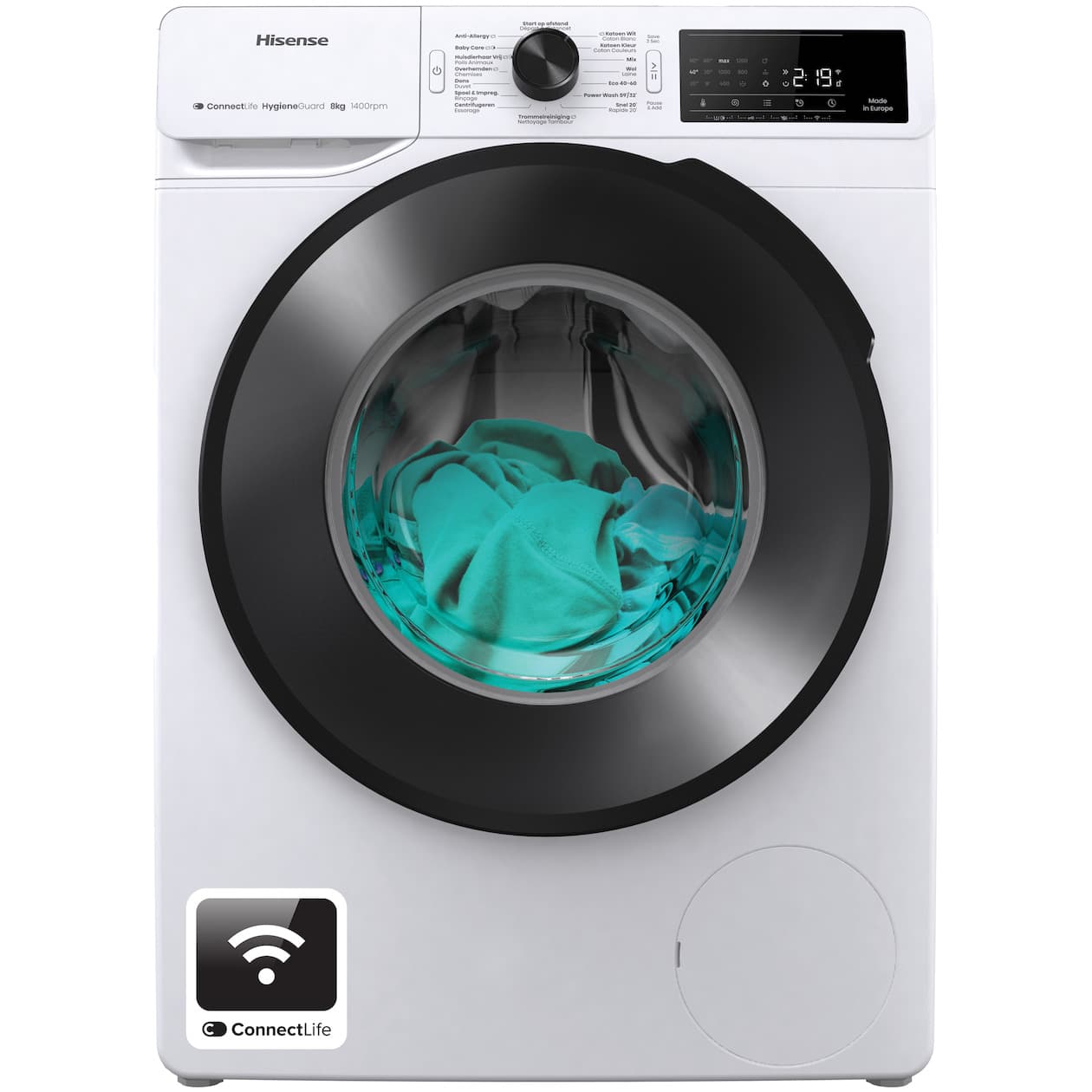 Hisense WF3V843BW/BLX Wasmachine Wit